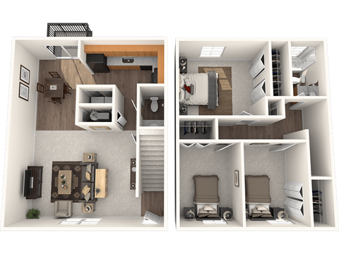 Floor plan for 3 beds, 1.5 baths, 1100 sqft